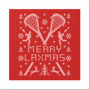 Merry Laxmas Funny Lacrosse Ugly Christmas Sweater Posters and Art